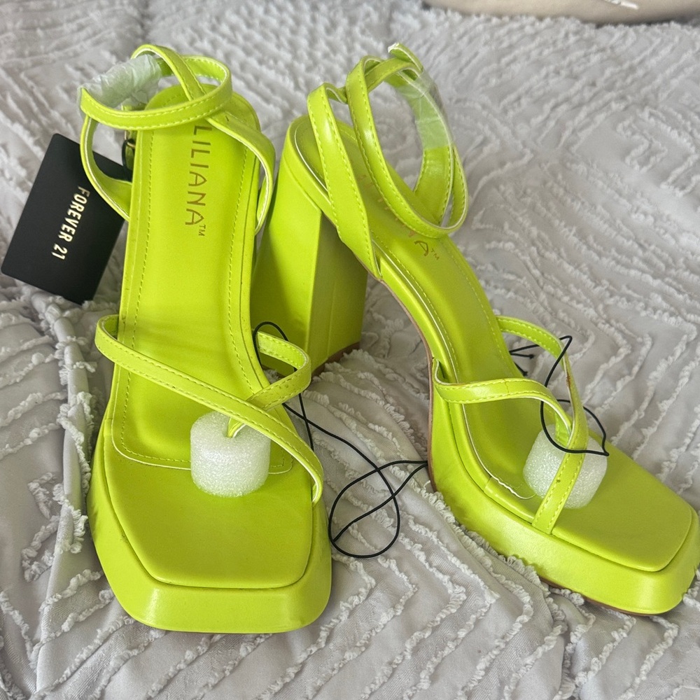 Liliana Bright Lime Strappy Heels